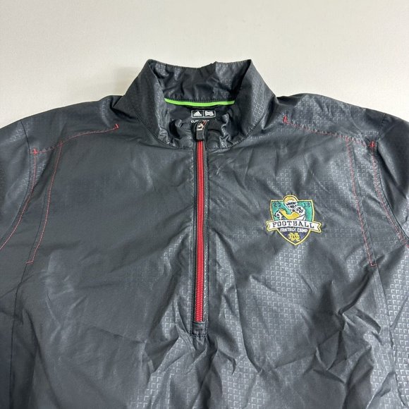 Adidas Windbreaker Mens Size Large Pullover Black Notre Dame ClimaProof 1/4 Zip - Picture 5 of 10